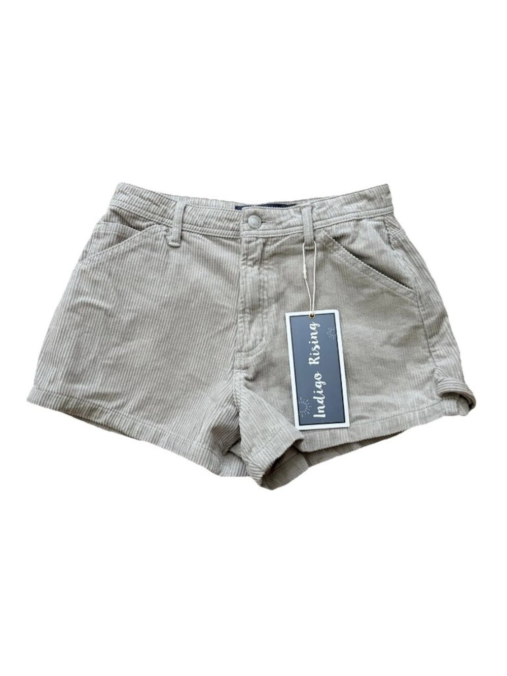 Indigo Rising Shorts Juniors Size 5/27 Beige Corduroy Chino Academia 90s Y2K